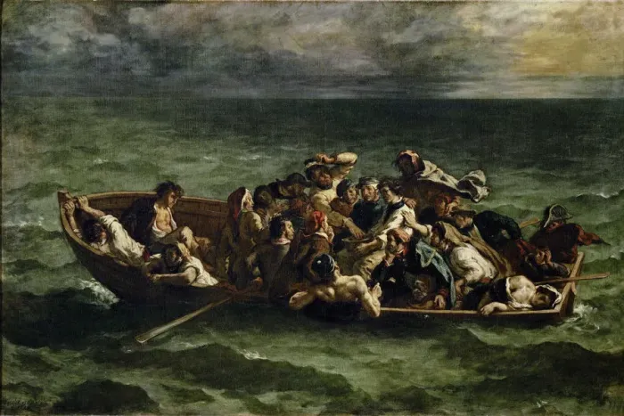 Framed Print : The Shipwreck of Don Juan. Artist: Delacroix, Eugene (1798-1863) Framed Print : The Shipwreck of Don Juan. Artist: Delacroix, Eugene (1798-1863)