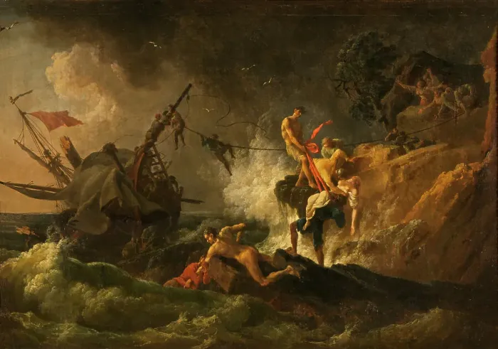 Framed Print : Shipwreck, mid-late 18th century. Creator: Pierre-Jacques Volaire Framed Print : Shipwreck, mid-late 18th century. Creator: Pierre-Jacques Volaire