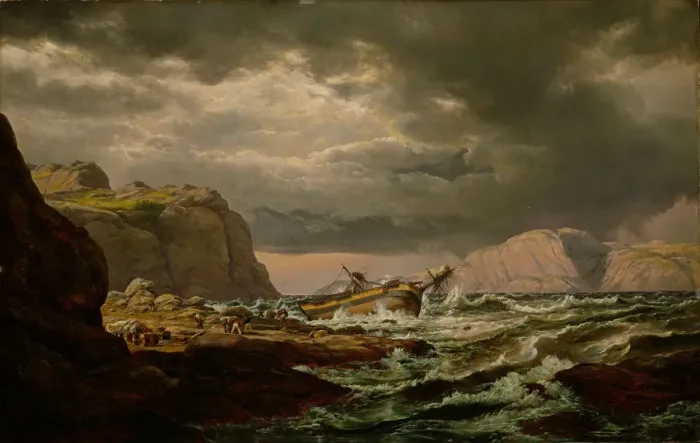 Framed Print : Shipwreck on the Norwegian Coast. Artist: Dahl, Johan Christian Clausen (1788-1857) Framed Print : Shipwreck on the Norwegian Coast. Artist: Dahl, Johan Christian Clausen (1788-1857)