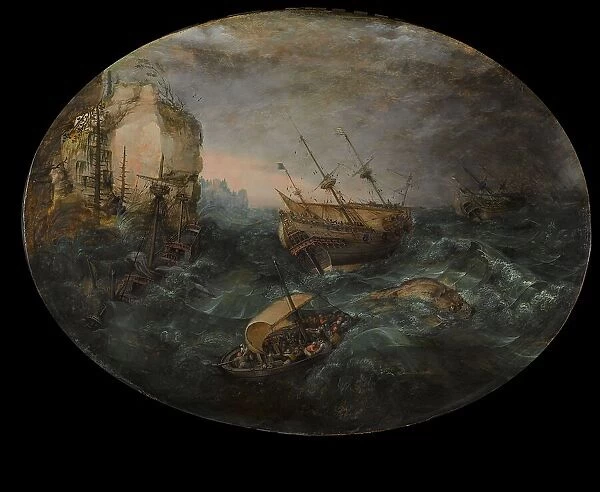 Shipwreck off a Rocky Coast, 1614. Creator: Adam Willaerts