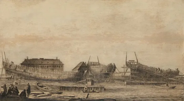 Framed Print : The Shipyard of the Amsterdam Admiralty, 1655-1660. Creator: Ludolf Bakhuizen Framed Print : The Shipyard of the Amsterdam Admiralty, 1655-1660. Creator: Ludolf Bakhuizen