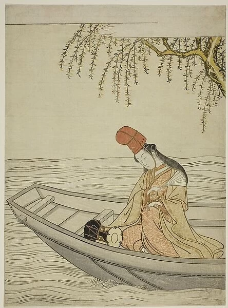 Shirabyoshi Dancer in Asazuma boat, c. 1766. Creator: Suzuki Harunobu