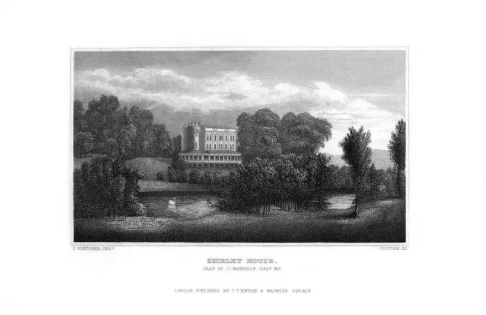 Framed Print : Shirley House, Surrey, 1829. Artist: Castles Framed Print : Shirley House, Surrey, 1829. Artist: Castles