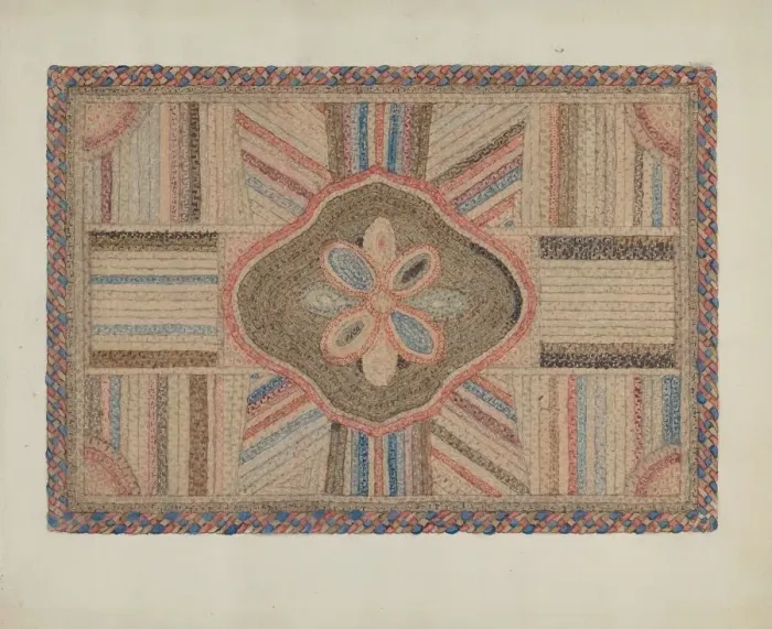 Framed Print : Shirred Rug, c. 1936. Creator: Elbert S. Mowery Framed Print : Shirred Rug, c. 1936. Creator: Elbert S. Mowery