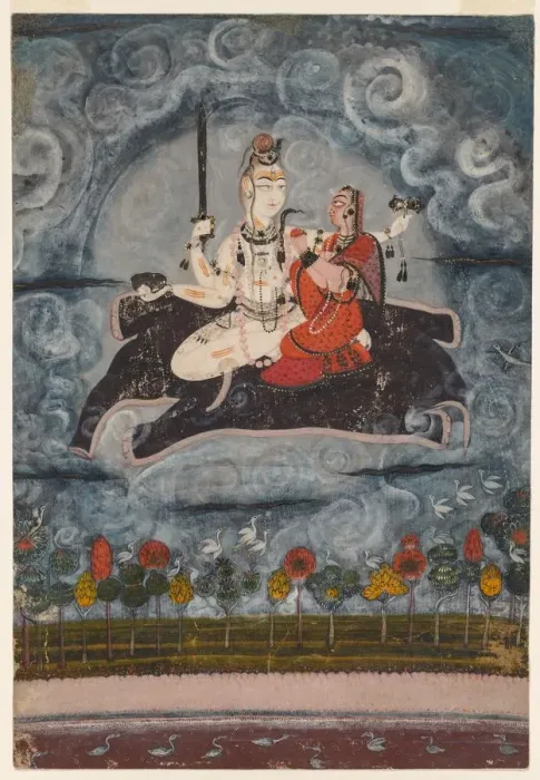 Framed Print : Shiva and Devi on Gajasuras Hide, c. 1675-1680. Creator: Unknown Framed Print : Shiva and Devi on Gajasuras Hide, c. 1675-1680. Creator: Unknown