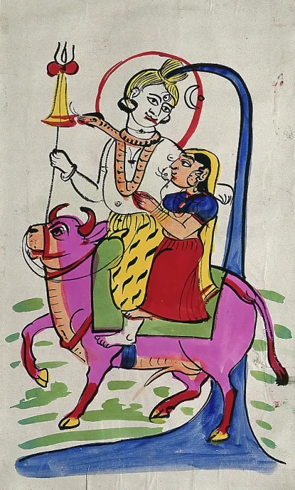 Framed Print : Shiva and Parvati on Nandi bull. Creator: Unknown Framed Print : Shiva and Parvati on Nandi bull. Creator: Unknown
