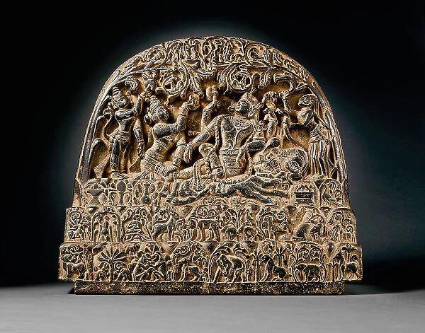 Shiva's Family on Mount Kailasa, 14th-15th century. Creator: Unknown