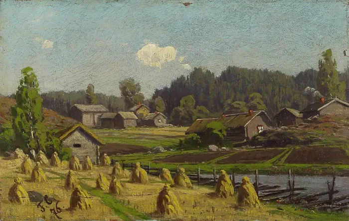 Framed Print : Shocks of Rye, 1876. Creator: Fanny Churberg Framed Print : Shocks of Rye, 1876. Creator: Fanny Churberg