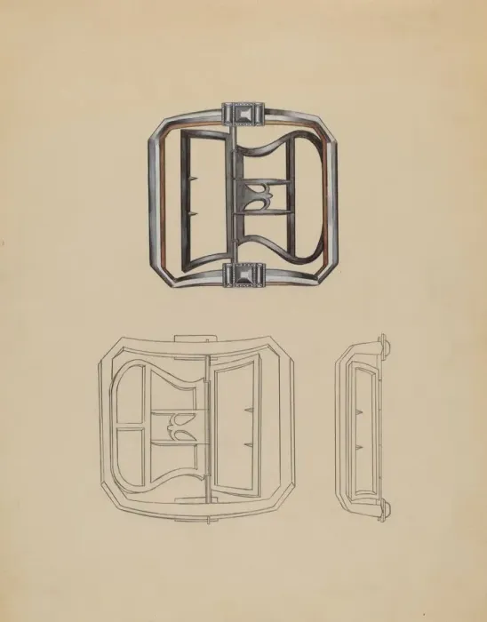 Framed Print : Shoe Buckle, c. 1936. Creator: John Dieterich Framed Print : Shoe Buckle, c. 1936. Creator: John Dieterich