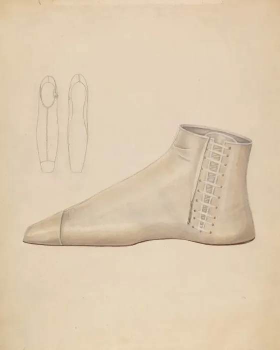 Framed Print : Shoe, c. 1937. Creator: Bessie Forman Framed Print : Shoe, c. 1937. Creator: Bessie Forman