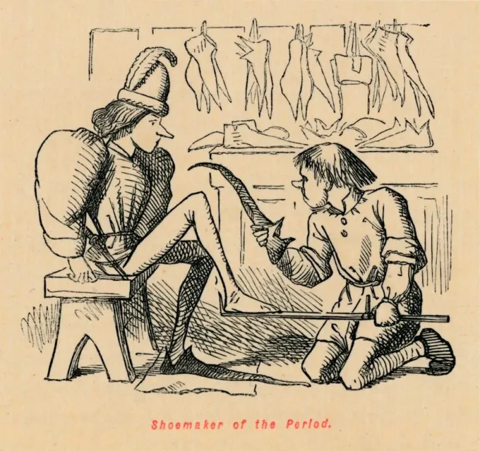 Framed Print : Shoemaker of the Period. Artist: John Leech Framed Print : Shoemaker of the Period. Artist: John Leech