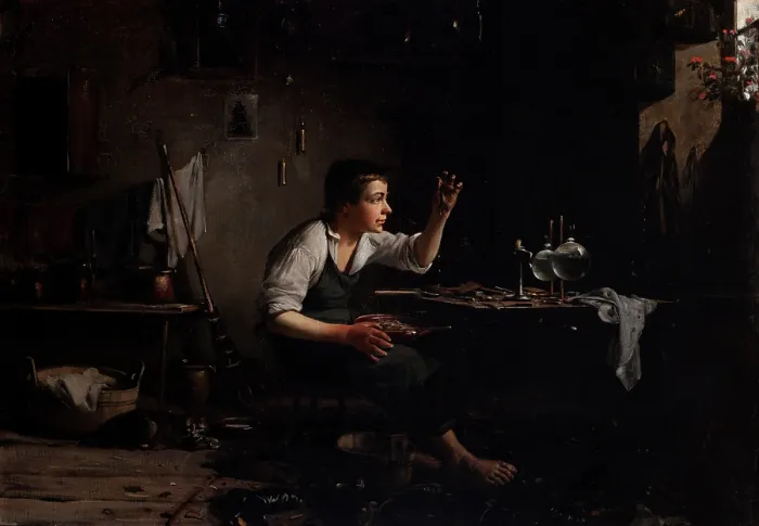 Framed Print : At the Shoemaker's, 1882. Creator: Waclaw Koniuszko. At the Shoemaker's, 1882. Creator: Waclaw Koniuszko Framed Print : At the Shoemaker's, 1882. Creator: Waclaw Koniuszko. At the Shoemaker's, 1882. Creator: Waclaw Koniuszko
