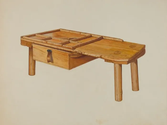 Framed Print : Shoemakers Bench, c. 1937. Creator: Albert Ryder Framed Print : Shoemakers Bench, c. 1937. Creator: Albert Ryder