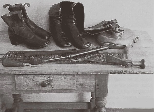 Shoemaking Tools of Leo Tolstoy in his study in Khamovniki