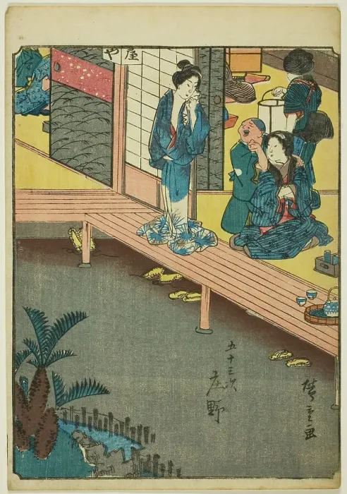 Framed Print : Shono, from the series Fifty-three Stations [of the Tokaido] (Gojusan tsugi), also known... 1852. Creator: Ando Hiroshige. Shono, from the series Fifty-three Stations [of the Tokaido] (Gojusan tsugi), also known... 1852