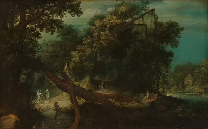 Framed Print : Shooters in a Forest Glade, c.1620-c.1661. Creator: Adriaen van Stalbemt