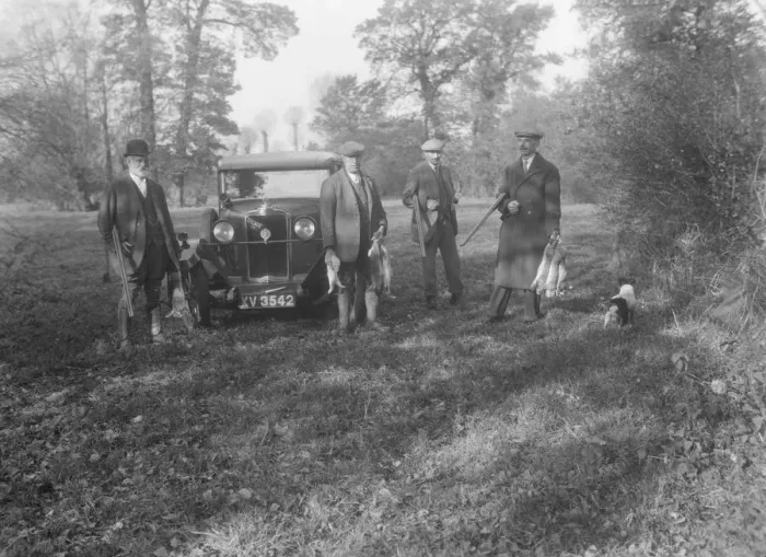 Framed Print : Shooting party with a 1928 Talbot 14 / 45. Artist: Bill Brunell Framed Print : Shooting party with a 1928 Talbot 14 / 45. Artist: Bill Brunell
