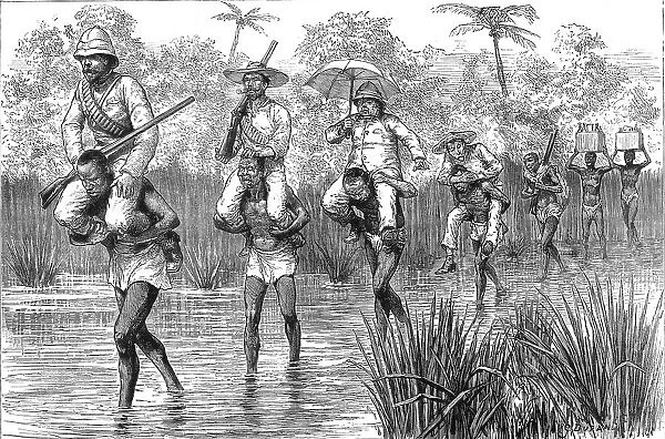 'Shooting in West Africa -- Through a Mangrove Swamp, 1890. Creator: Unknown