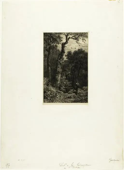 Framed Print : Shooting Woodcock, 1864. Creator: Charles Emile Jacque Framed Print : Shooting Woodcock, 1864. Creator: Charles Emile Jacque