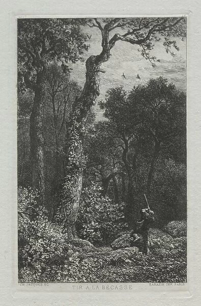 Shooting the Woodcock. Creator: Charles-Emile Jacque (French, 1813-1894)