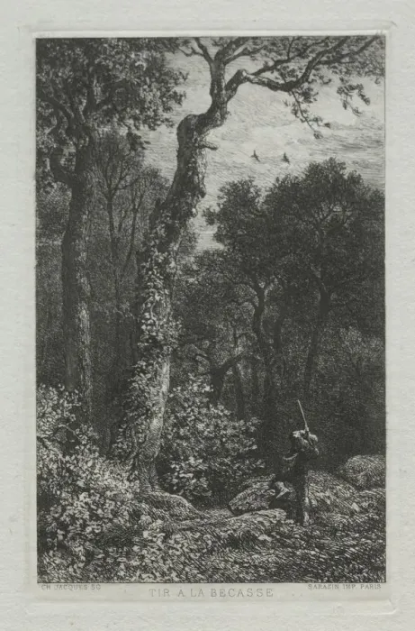Framed Print : Shooting the Woodcock. Creator: Charles-Emile Jacque (French, 1813-1894) Framed Print : Shooting the Woodcock. Creator: Charles-Emile Jacque (French, 1813-1894)