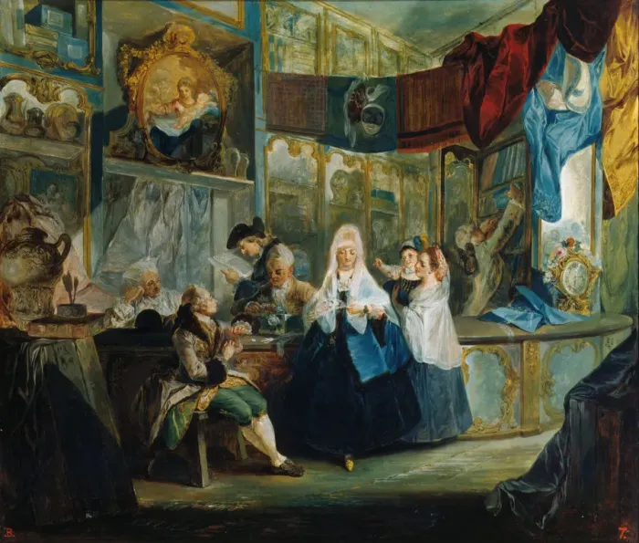 Framed Print : The Shop, 1772. Artist: Paret y Alcazar, Luis (1746-1799) Framed Print : The Shop, 1772. Artist: Paret y Alcazar, Luis (1746-1799)