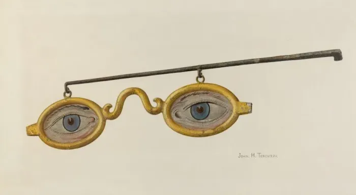 Framed Print : Shop Sign Spectacles, 1935 / 1942. Creator: John H. Tercuzzi Framed Print : Shop Sign Spectacles, 1935 / 1942. Creator: John H. Tercuzzi