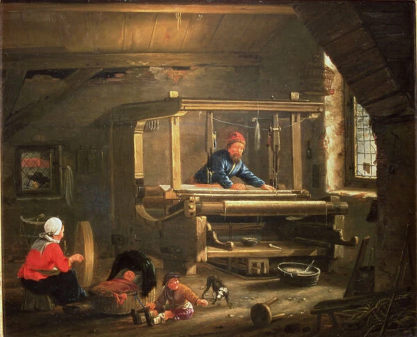 The shop of a weaver, oil, 1656