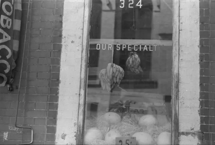 Framed Print : A shop window, 61st Street between 1st and 3rd Avenues, New York, 1938. Creator: Walker Evans Framed Print : A shop window, 61st Street between 1st and 3rd Avenues, New York, 1938. Creator: Walker Evans