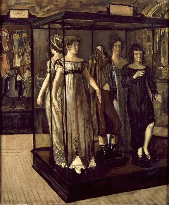 Framed Print : Shop Windows. Artist: Solana, Jose (1886-1945) Framed Print : Shop Windows. Artist: Solana, Jose (1886-1945)