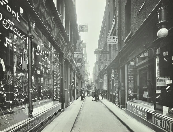 Shop windows, looking south from Cheapside, London, May 1912