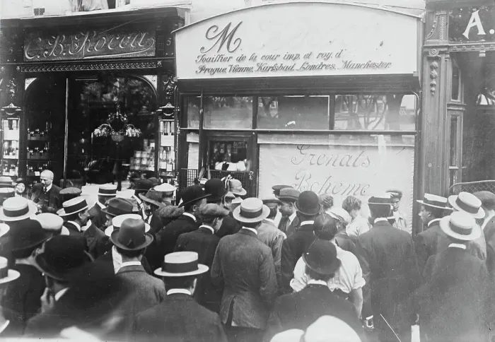 Framed Print : Shop wrecked by mob, Paris, 1914. Creator: Bain News Service Framed Print : Shop wrecked by mob, Paris, 1914. Creator: Bain News Service