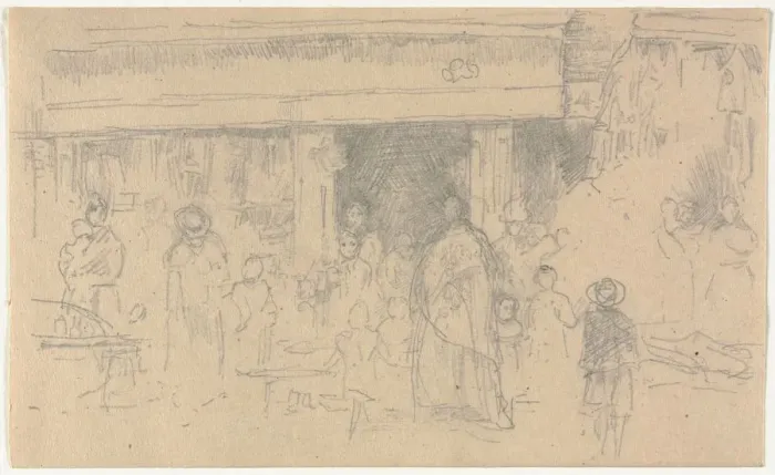 Framed Print : Shops at Chester. Creator: James McNeill Whistler (American, 1834-1903) Framed Print : Shops at Chester. Creator: James McNeill Whistler (American, 1834-1903)