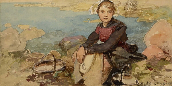 On the shore, c. 1900. Creator: Mucha, Alfons Marie (1860-1939)