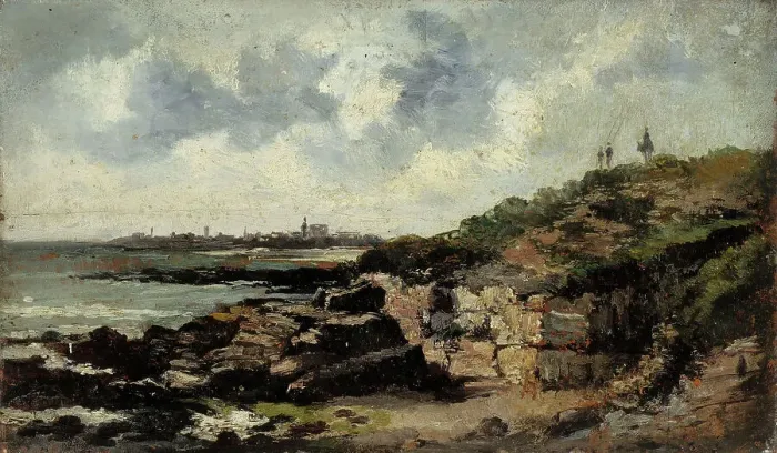 Framed Print : Shore Landscape, Le Havre, c1850-1890. Creator: Eugene Louis Boudin Framed Print : Shore Landscape, Le Havre, c1850-1890. Creator: Eugene Louis Boudin