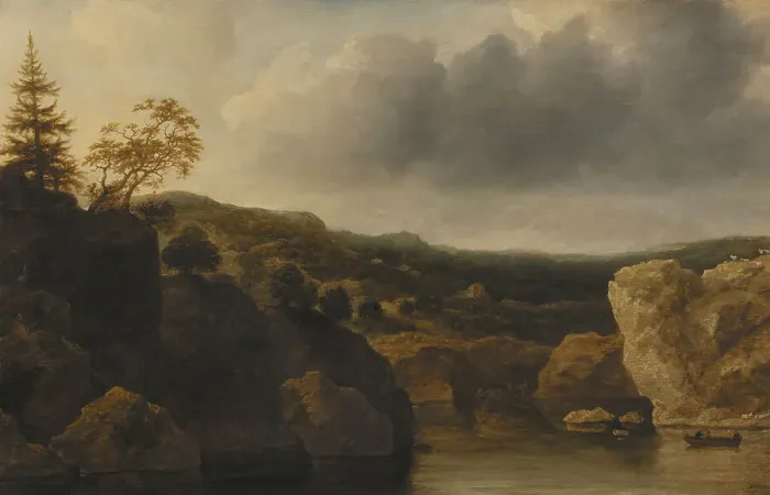 Framed Print : Shore with Steep Cliffs, 1648. Creator: Allart van Everdingen Framed Print : Shore with Steep Cliffs, 1648. Creator: Allart van Everdingen