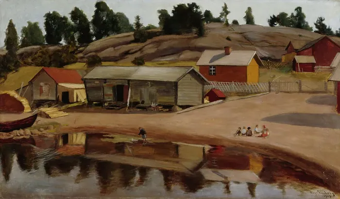 Framed Print : Shore View from Koivisto, 1907. Creator: Hugo Simberg Framed Print : Shore View from Koivisto, 1907. Creator: Hugo Simberg