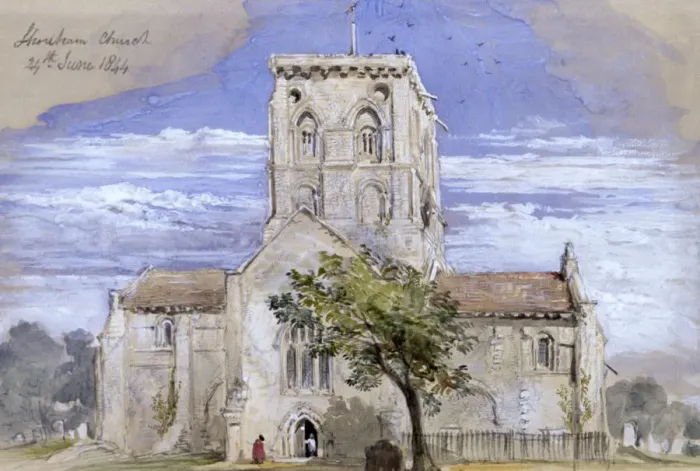 Framed Print : Shoreham Church, Kent, 1844. Artist: Sir John Gilbert Framed Print : Shoreham Church, Kent, 1844. Artist: Sir John Gilbert