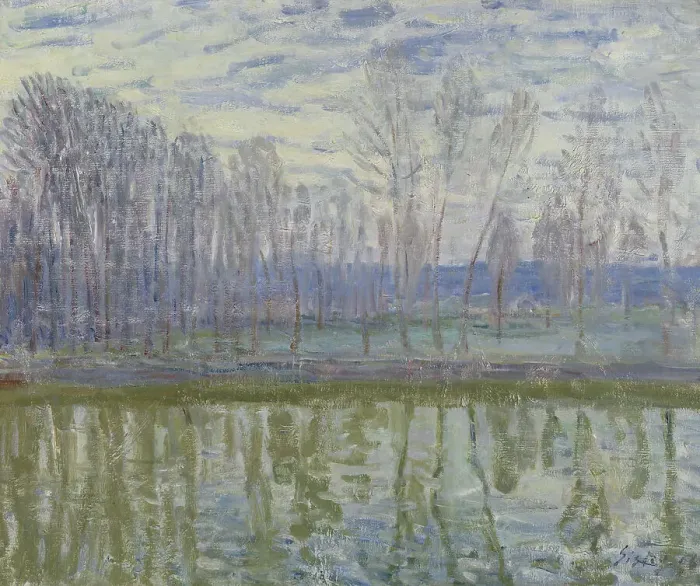 Framed Print : On the Shores of Loing, 1896. Creator: Alfred Sisley Framed Print : On the Shores of Loing, 1896. Creator: Alfred Sisley