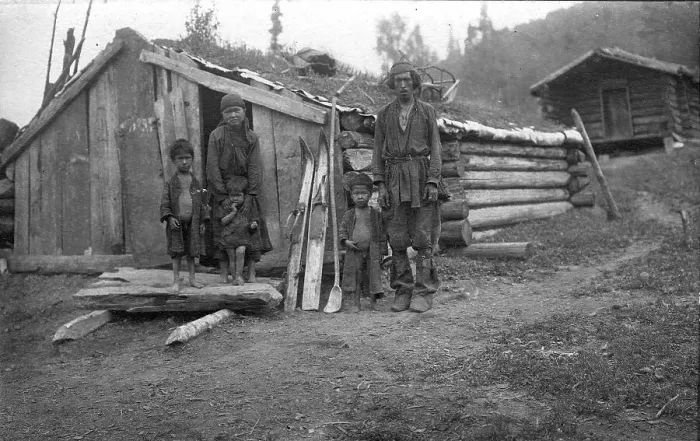 Framed Print : Shoria Family by their Yurt, Ulus Kumys, 1913. Creator: GI Ivanov Framed Print : Shoria Family by their Yurt, Ulus Kumys, 1913. Creator: GI Ivanov