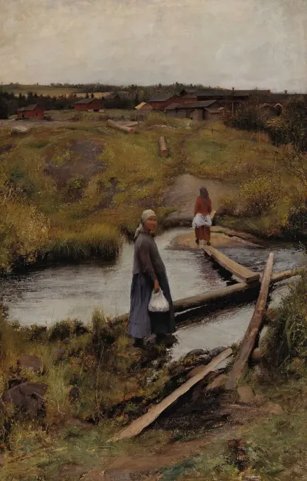 Framed Print : The Short Cut, 1892. Creator: Halonen, Pekka (1865-1933) Framed Print : The Short Cut, 1892. Creator: Halonen, Pekka (1865-1933)