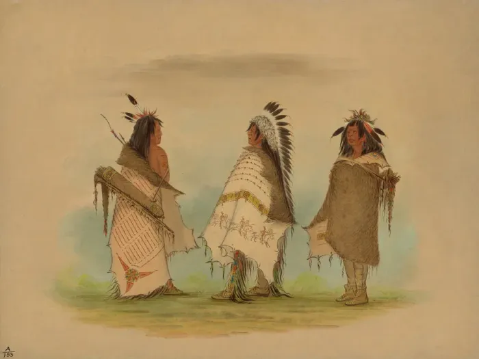 Framed Print : Three Shoshonee Warriors, 1861. Creator: George Catlin Framed Print : Three Shoshonee Warriors, 1861. Creator: George Catlin