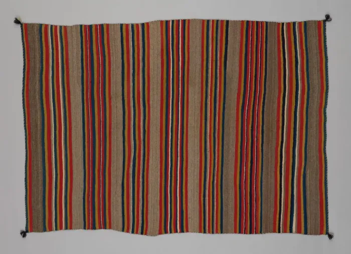 Framed Print : Shoulder Blanket with Plain-Stripe Design, 1860 / 90. Creator: Unknown Framed Print : Shoulder Blanket with Plain-Stripe Design, 1860 / 90. Creator: Unknown