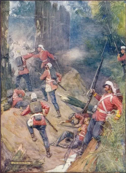 Framed Print : Shouting Their War-Cry, The British Charged The Breach, c1908, (c1920). Artist: Joseph Ratcliffe Skelton Framed Print : Shouting Their War-Cry, The British Charged The Breach, c1908, (c1920). Artist: Joseph Ratcliffe Skelton