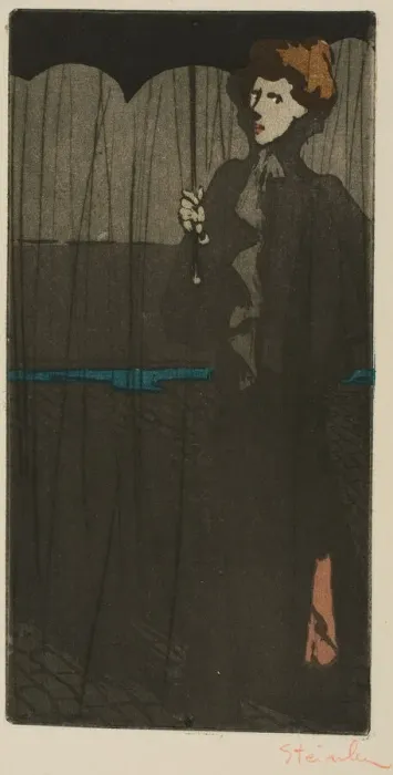 Framed Print : The Shower, 1898. Creator: Theophile Alexandre Steinlen Framed Print : The Shower, 1898. Creator: Theophile Alexandre Steinlen