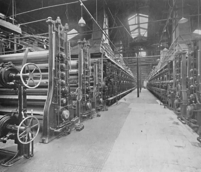Framed Print : Showing Two Board-Making Machines and Indicating Something of Their Great Length and Complexity, 1 Framed Print : Showing Two Board-Making Machines and Indicating Something of Their Great Length and Complexity, 1