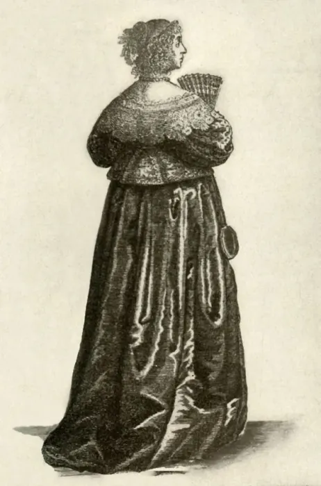 Framed Print : Shows the dress of an English gentlewoman, 1640, (1937). Creator: Unknown Framed Print : Shows the dress of an English gentlewoman, 1640, (1937). Creator: Unknown
