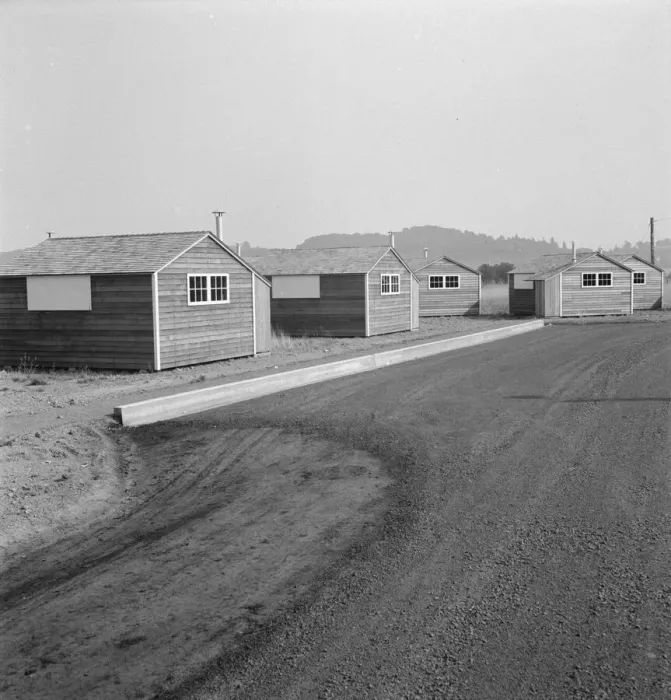 Framed Print : Shows new type of wooden shelter for migratory workers, near McMinnville, Oregon, 1939. Creator: Dorothea Lange Framed Print : Shows new type of wooden shelter for migratory workers, near McMinnville, Oregon, 1939. Creator: Dorothea Lange
