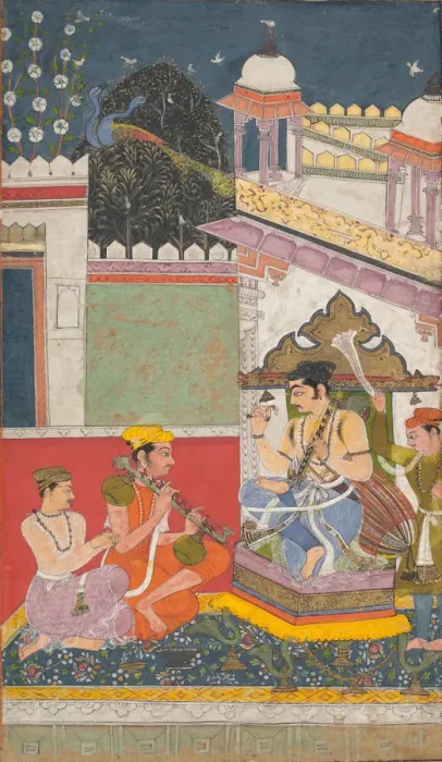 Framed Print : Shri Raga: Folio from a ragamala series (Garland of Musical Modes), mid-17th century Framed Print : Shri Raga: Folio from a ragamala series (Garland of Musical Modes), mid-17th century