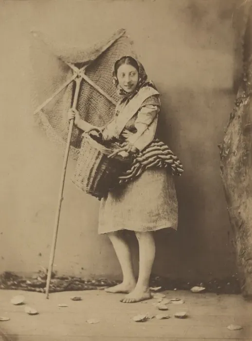 Framed Print : A Shrimp Fisher Girl, c. 1854. Creator: Jacques Antoine Moulin Framed Print : A Shrimp Fisher Girl, c. 1854. Creator: Jacques Antoine Moulin